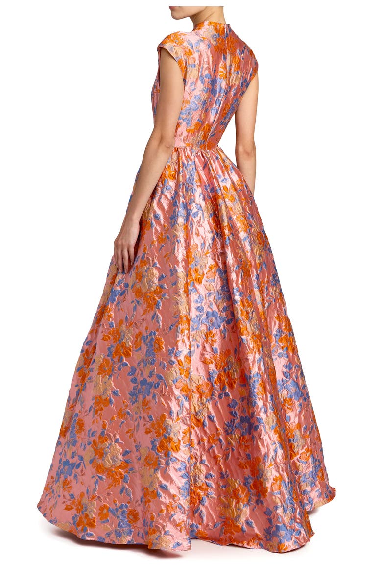 Mac Duggal Brocade Cap Sleeve Ballgown, Alternate, color, Pink Multi