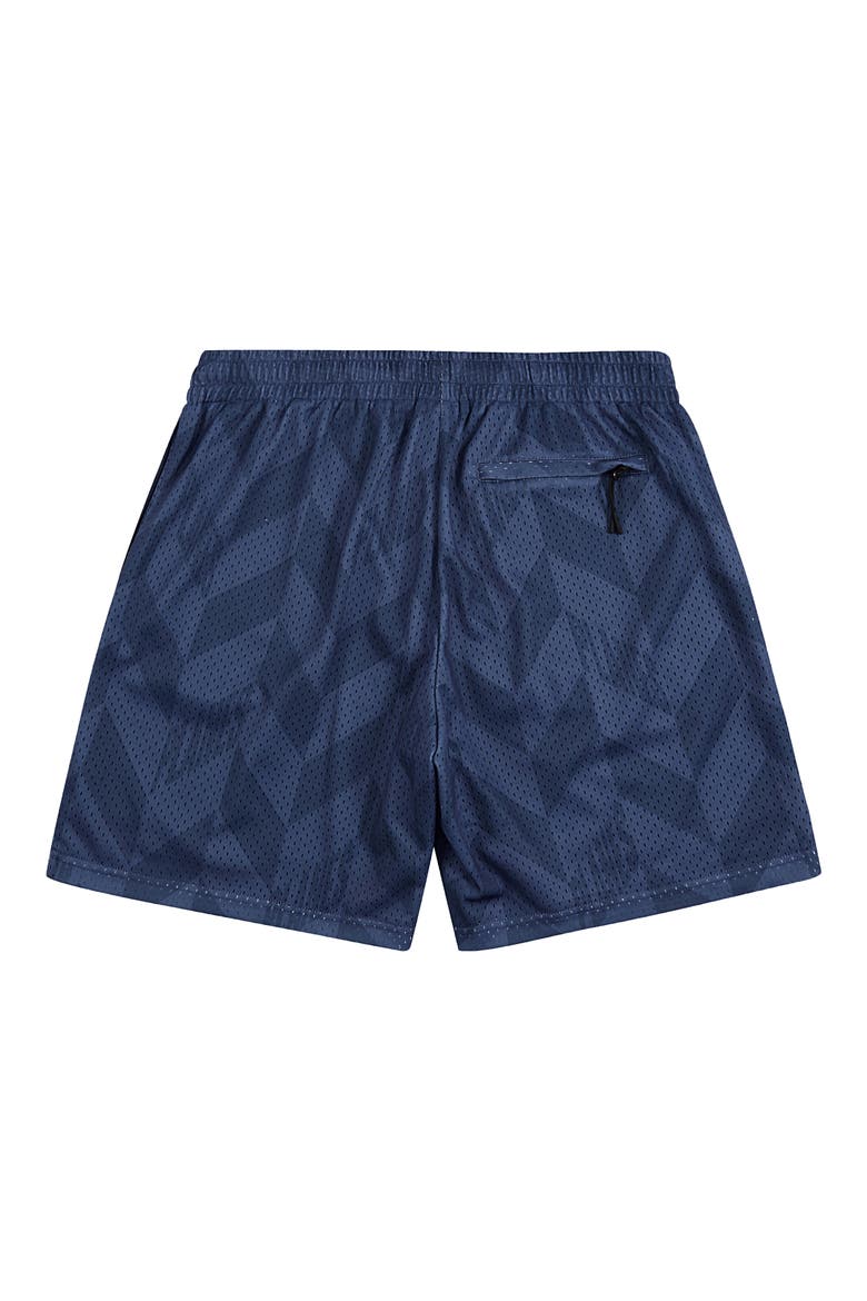 Chevron Mesh Drawstring Shorts, Alternate, color, NAVY