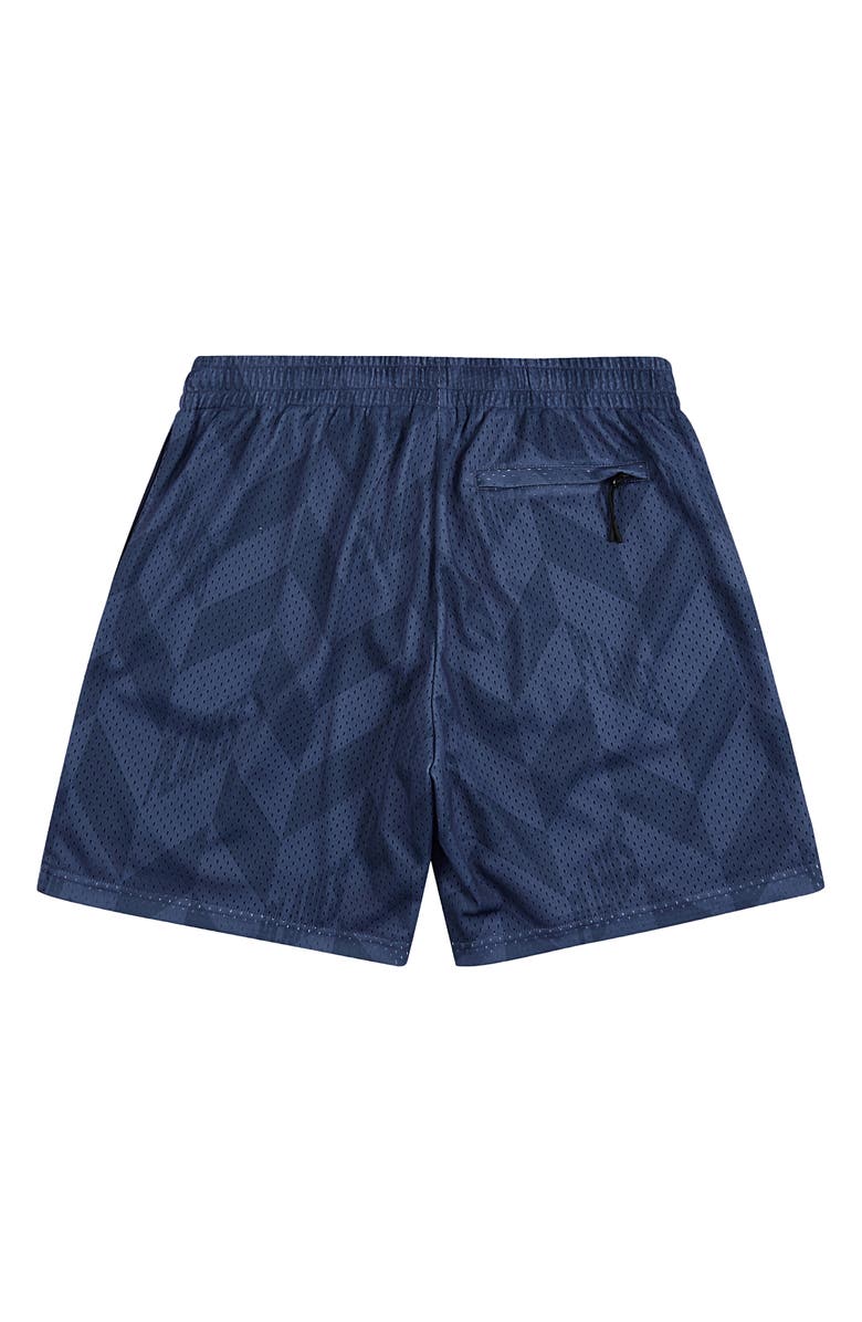 PAPER PLANES Chevron Mesh Drawstring Shorts, Alternate, color, Navy