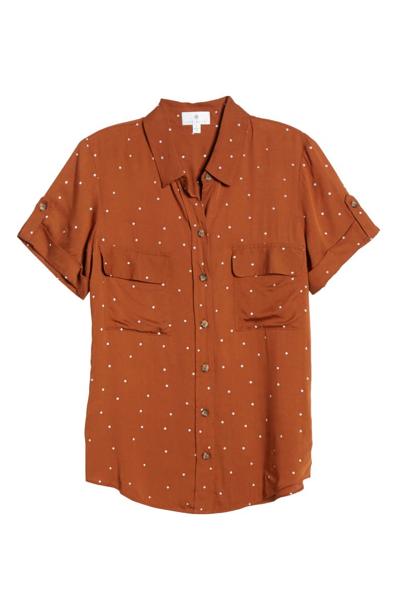 Socialite Polka Dot Camp Shirt, Alternate, color, 