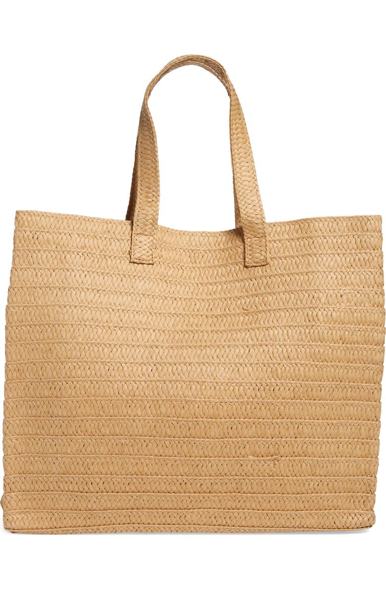 BTB Los Angeles The Beach is Back Straw Tote, Alternate, color,