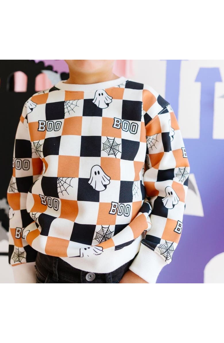 Sweet Wink Boo Checkered Halloween Sweatshirt, Alternate, color,