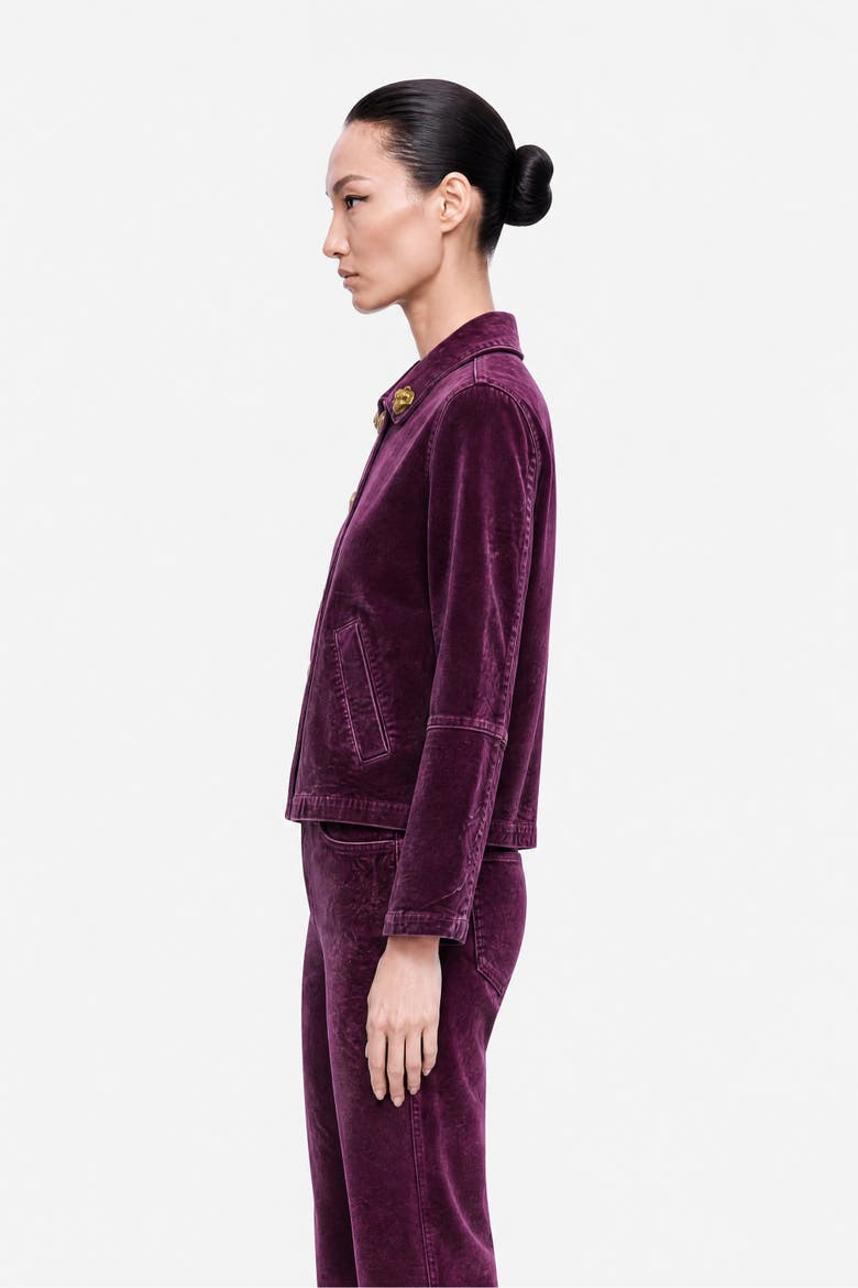 Single Breasted Cotton Jacket, Alternate, color, Plum