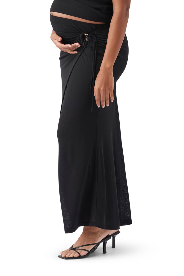 Rhi Mock Wrap Skirt, Alternate, color, Black