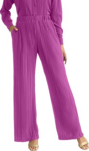 Jessica London Plisse Wide-Leg Trouser