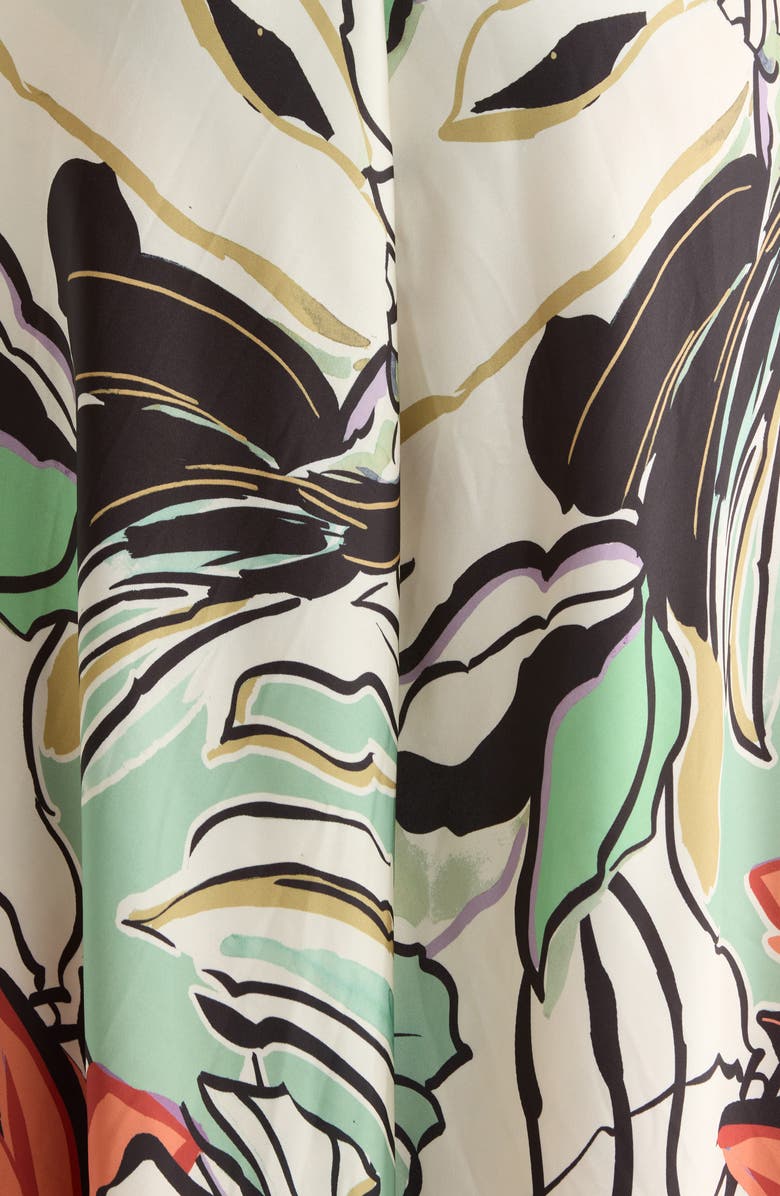 Elan O-Ring Halter Maxi Cover-Up Dress, Alternate, color, Blue Botanical