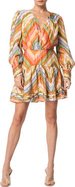 CIEBON Emerie Chevron Stripe Long Sleeve Minidress