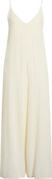 Elan Wide Leg Cotton & Linen Blend Cover-Up Jumpsuit