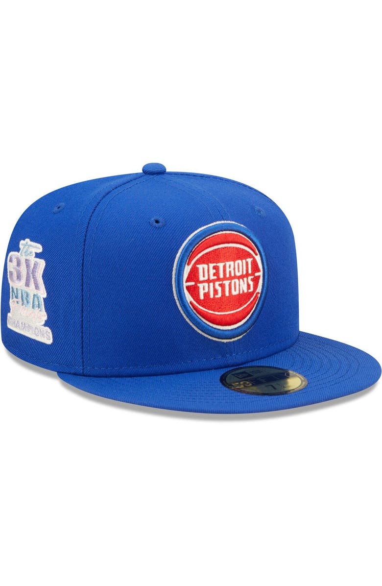 New Era Men's New Era Blue Detroit Pistons 3x NBA Finals Champions Pop Sweat 59FIFTY Fitted Hat, Main, color, 
