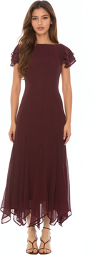 Alexia Admor Kaelith Ruffle Sleeve Midi Dress