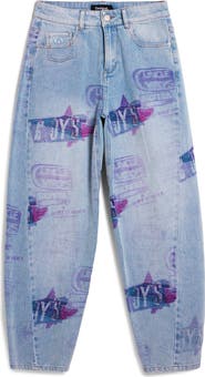 Desigual Print Boyfriend Barrel Leg Jeans