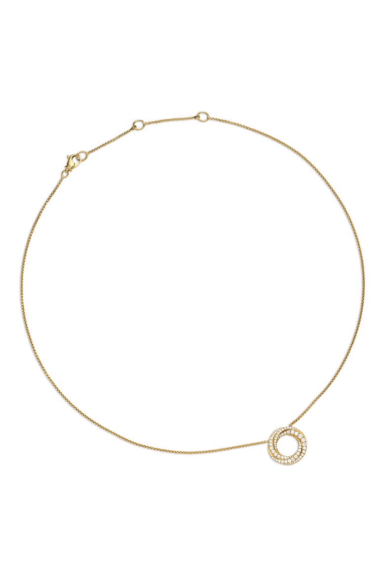 Petite Pavé Crossover Pendant Necklace in 18K Gold with Diamonds, Alternate, color, 18K YELLOW GOLD
