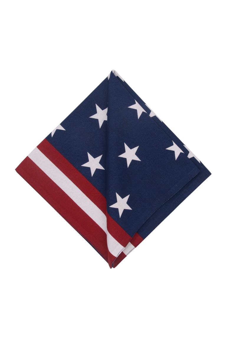 Stars & Stripes American Flag 100% Cotton Set of 6 Cloth Napkins, Alternate, color, Red