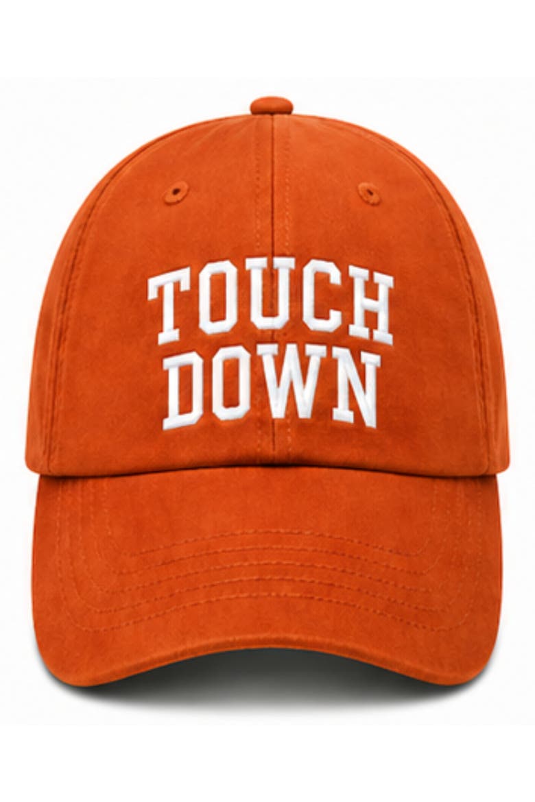Touch Down Baseball Hat, Main, color, Burnt Orange