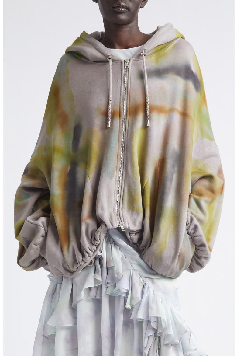 Fleece Zip-Up Hoodie, Main, color, PAINTED FOG