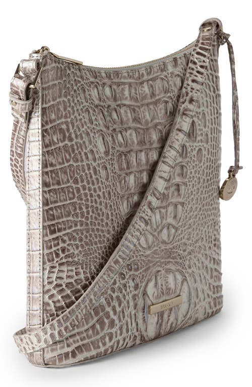 Brahmin Katie Croc Embossed Leather Crossbody Bag In White