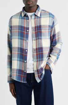 Wax London Shelly Plaid Cotton Flannel Button-Up Shirt