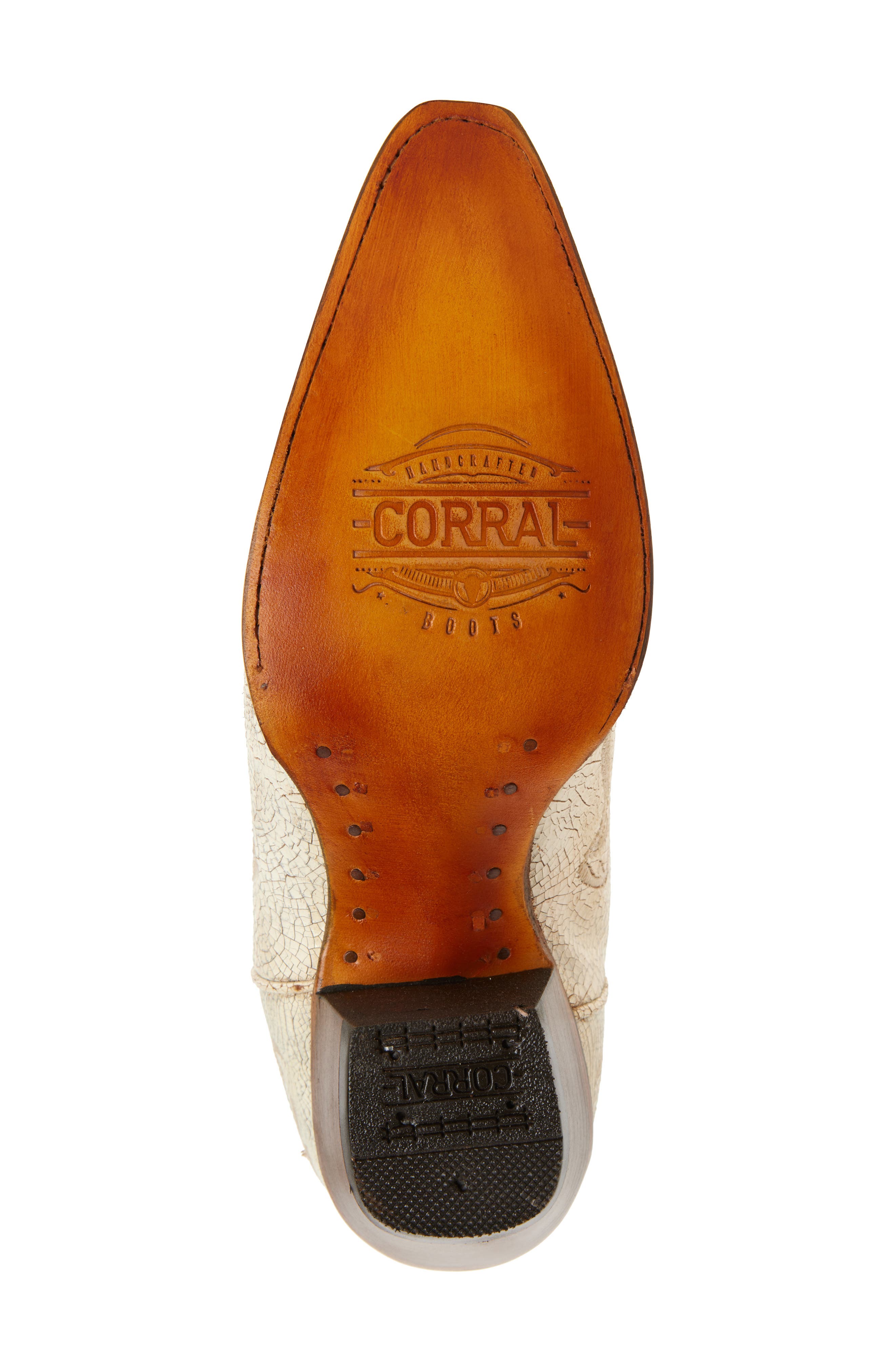 CORRAL Crystal & Embroidered Crackled Mid Calf Western Boot, Alternate, color, 