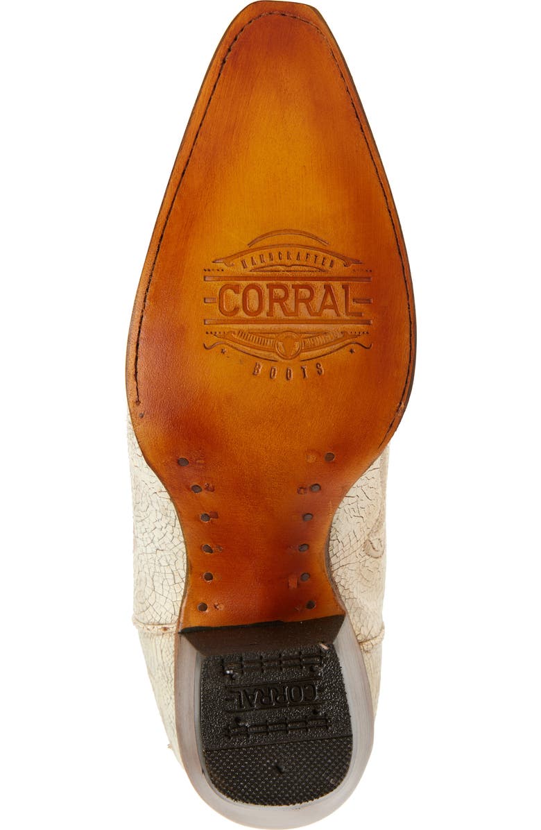 CORRAL Crystal & Embroidered Crackled Mid Calf Western Boot, Alternate, color,