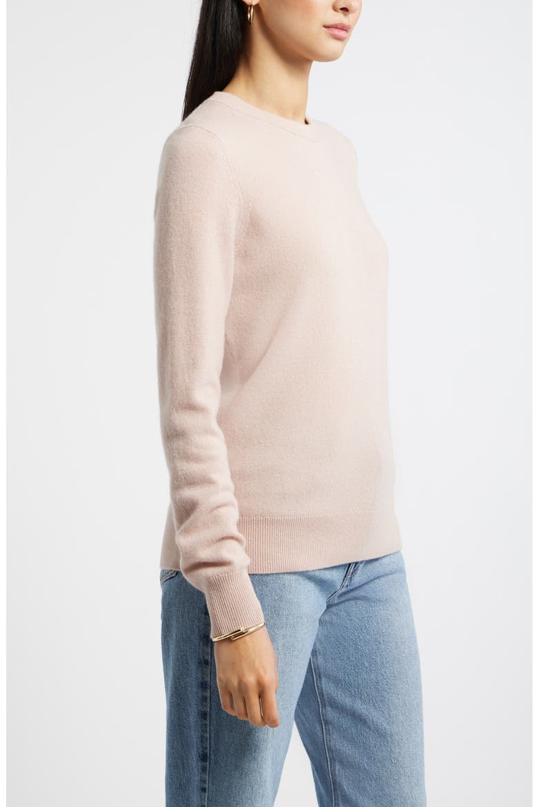 Cashmere Crewneck Sweater, Alternate, color, PINK ADOBE