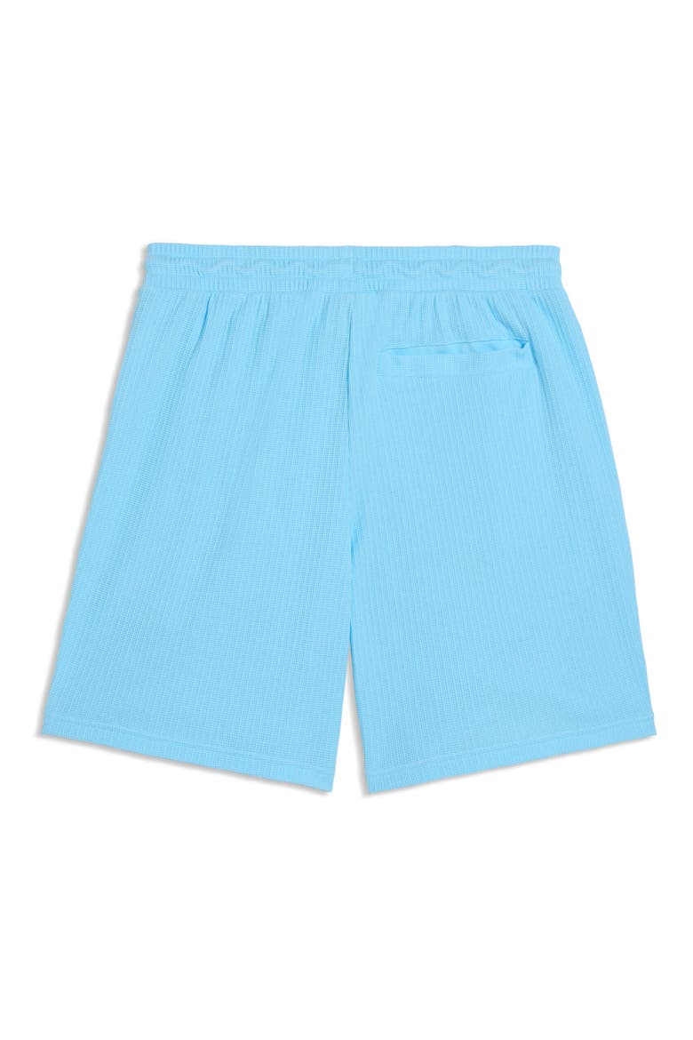 Wardrobe Essentials Relaxed Waffle Knit Shorts, Alternate, color, VIBRANT BLUE