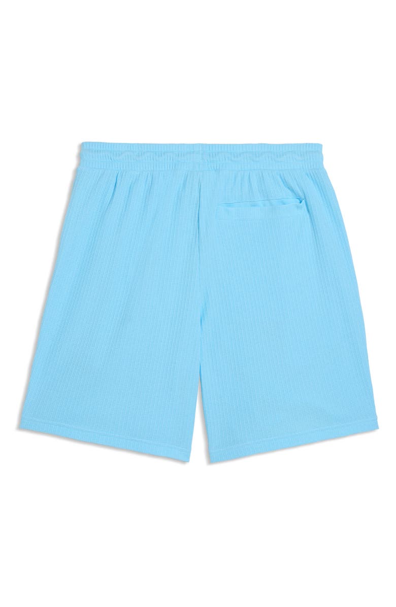 PUMA Wardrobe Essentials Relaxed Waffle Knit Shorts, Alternate, color, Vibrant Blue