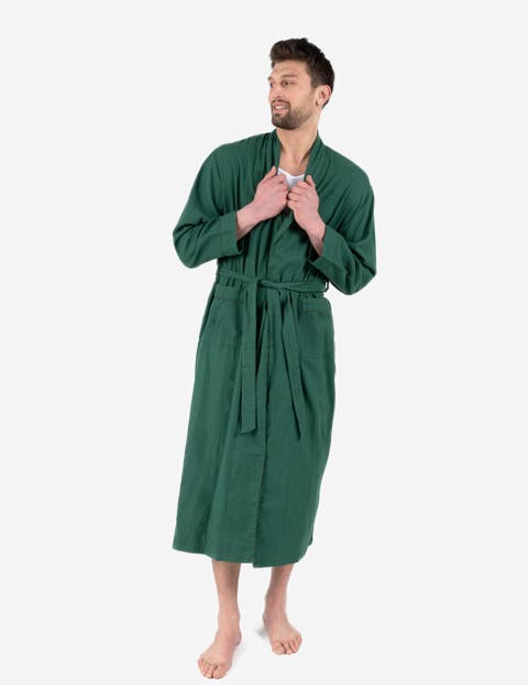 Men's Flannel Robe, 100% Cotton