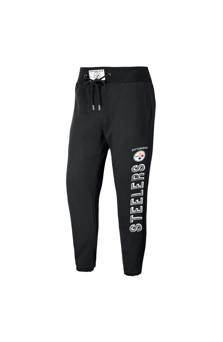 WEAR by Erin Andrews Women's WEAR by Erin Andrews Black Pittsburgh Steelers French Terry Jogger Pants, Alternate, color, 