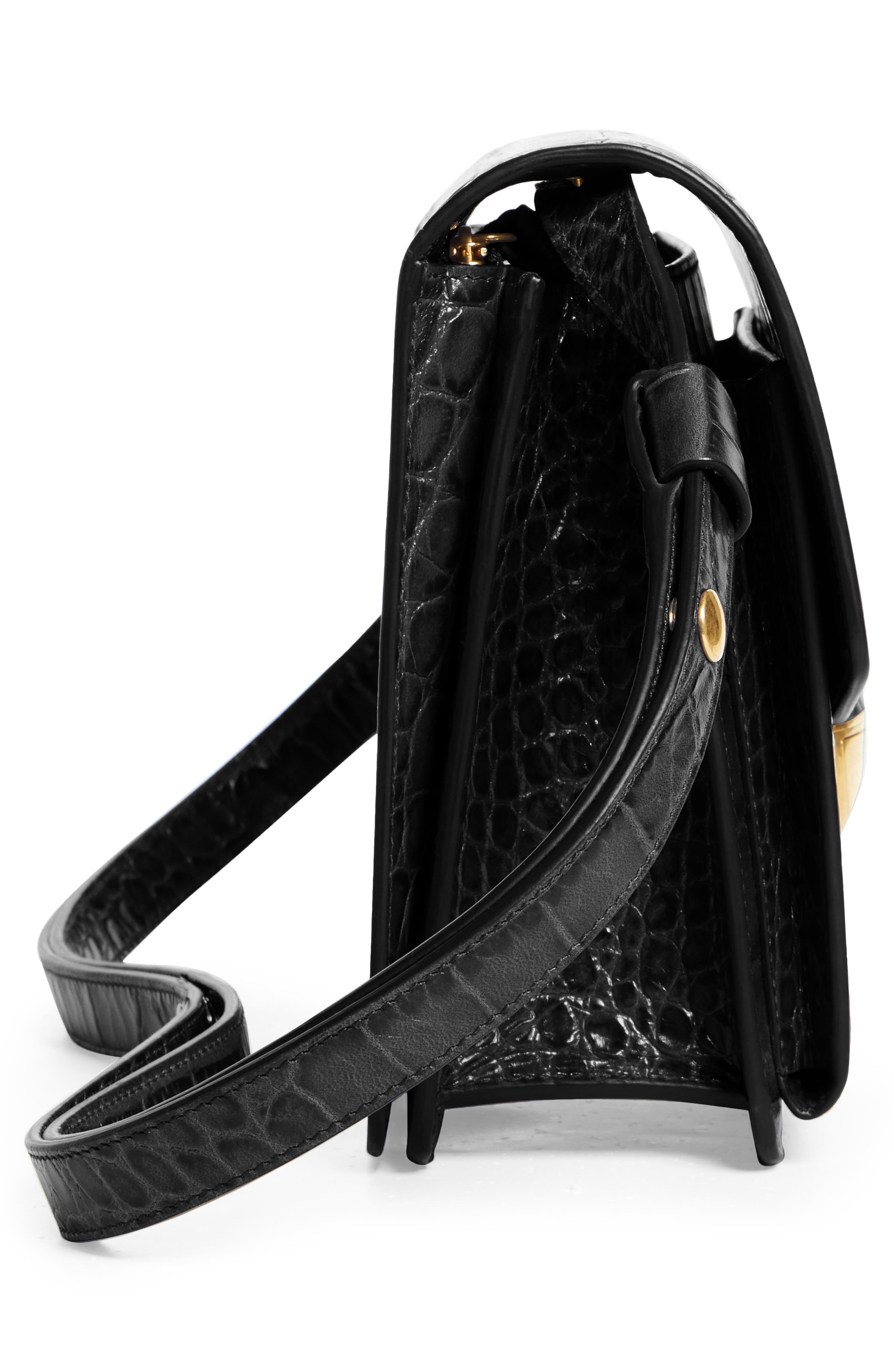 Proenza Schouler Dia Croc Embossed Leather Bag, Alternate, color, 
