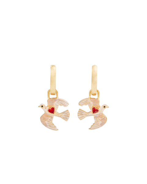 Love Dove Huggie Earrings