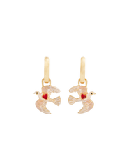 Fable England Love Dove Huggie Earrings