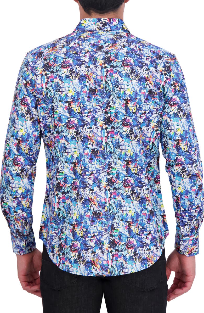 Robert Graham Abstract Floral Print Cotton Button-Up Shirt, Alternate, color, Blue Multi