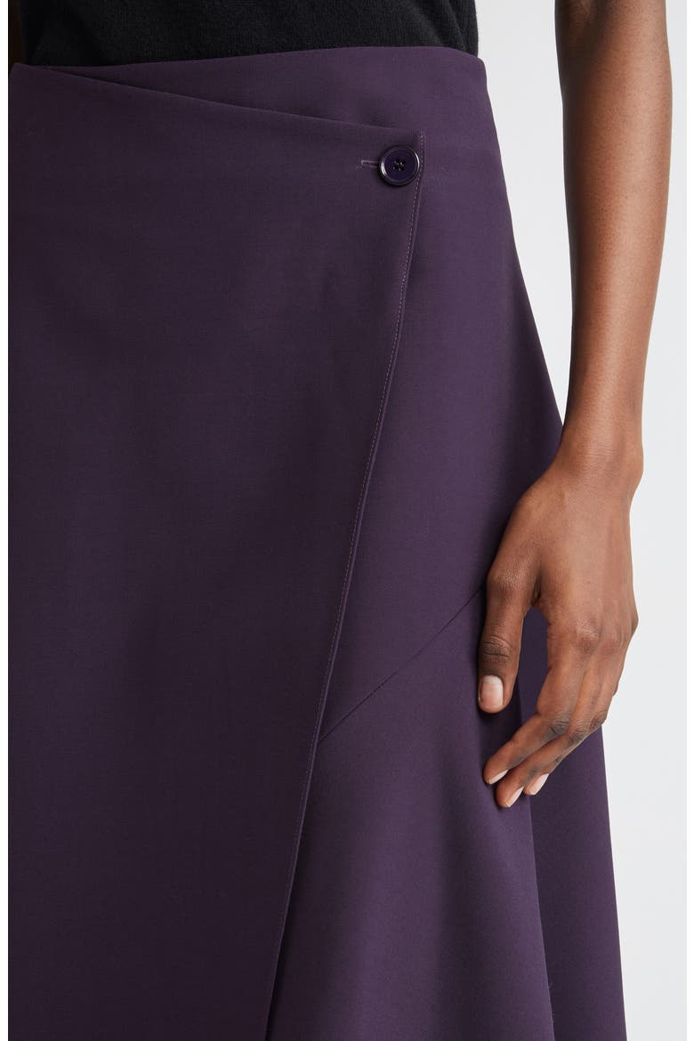 Draped Wool Wrap Skirt, Alternate, color, AUBERGINE