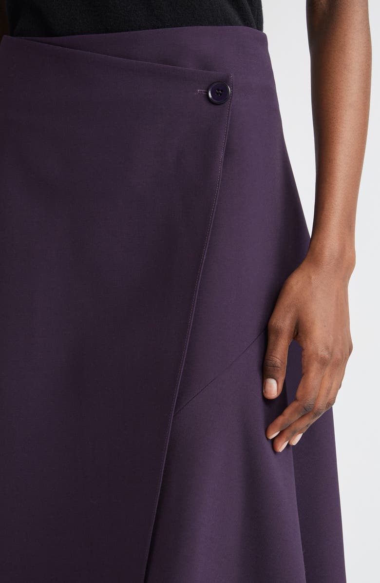 Michael Kors Collection Draped Wool Wrap Skirt, Alternate, color, Aubergine