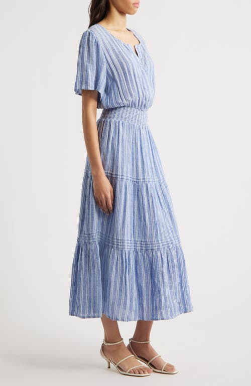 Rails Cannes Stripe Linen Blend Dress In Lake View Stripe