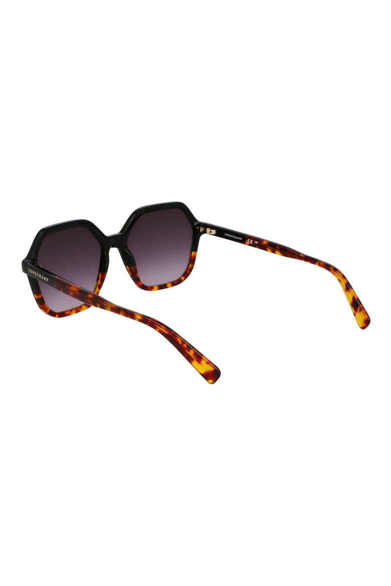 Heritage 56mm Gradient Modified Rectangular Sunglasses, Alternate, color, BLACK/HAVANA