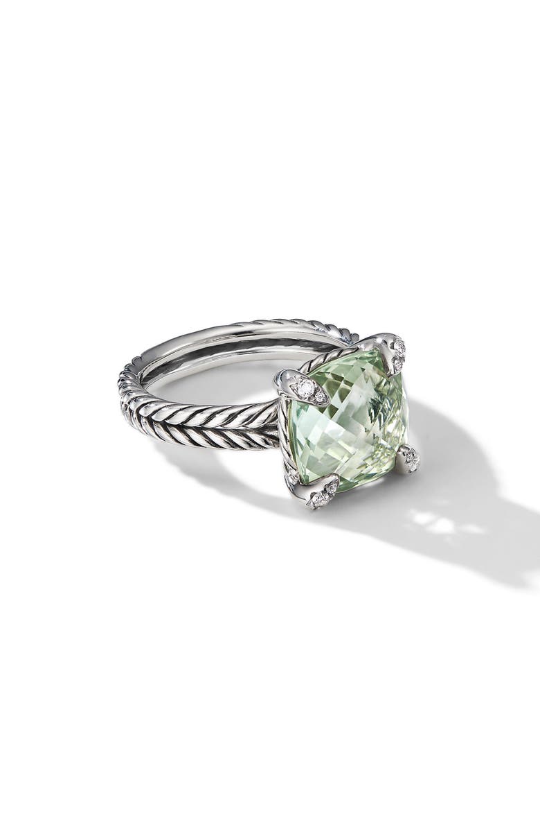 David Yurman Chatelaine<sup>®</sup> Prasiolite Ring with Diamonds, Alternate, color,