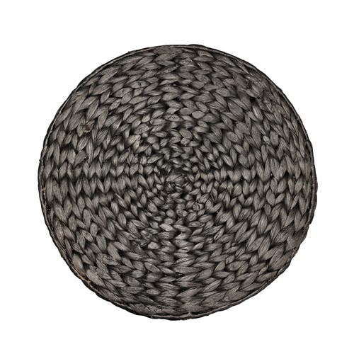 Happimess Addie 17.72" Modern Coastal Handwoven Water Hyacinth Storage Ottoman With Lid