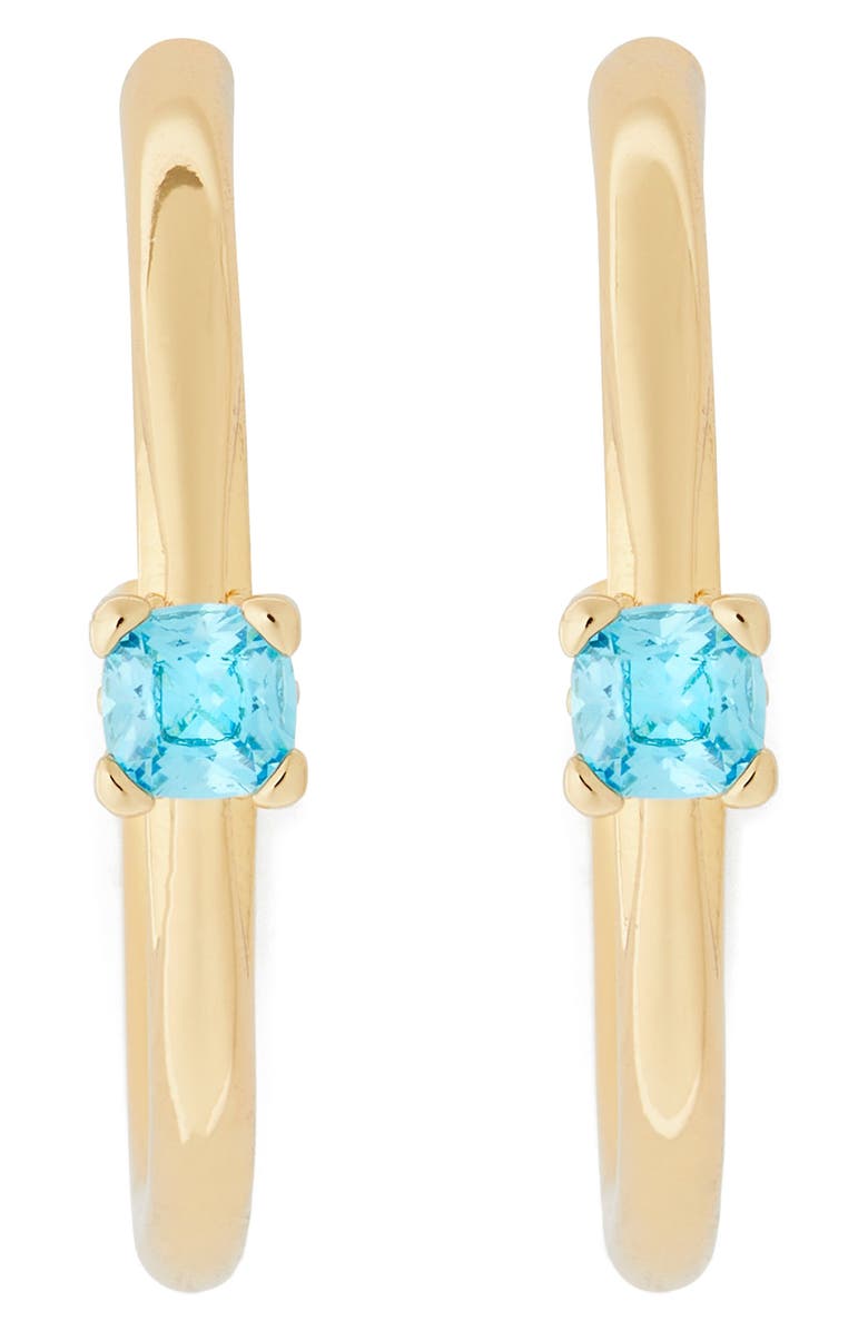Kate Spade New York cubic zirconia hoop earrings, Main, color, Aqua Multi