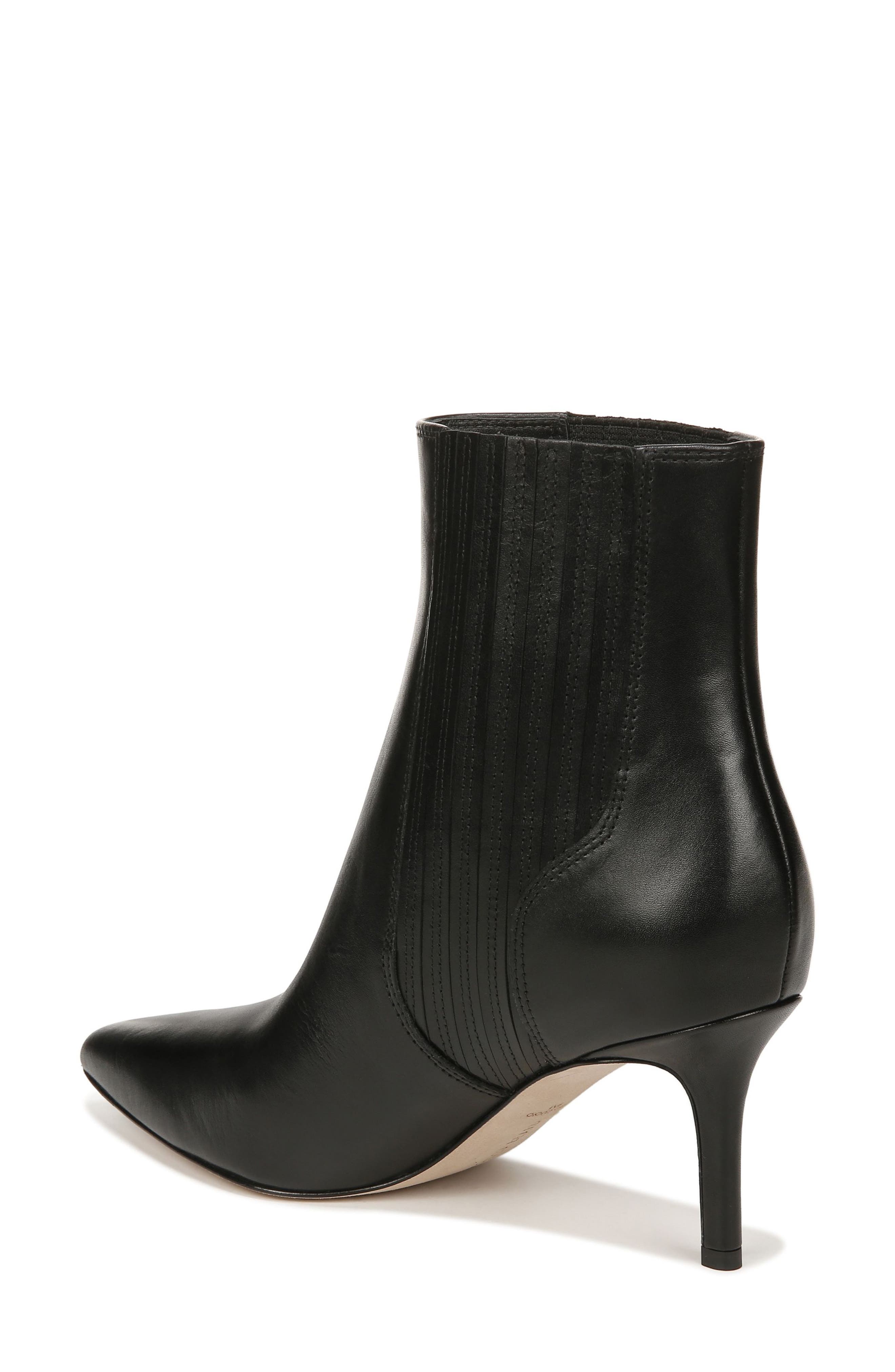 Veronica Beard Lisa 70mm Pointed Toe Bootie, Alternate, color, Black Leather