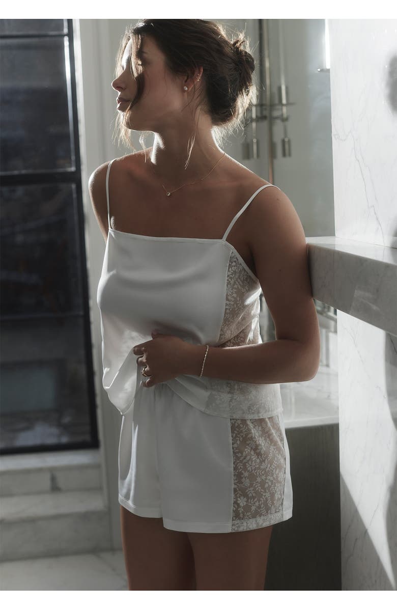 CUUP The Lace Panel Shorts, Alternate, color, Salt