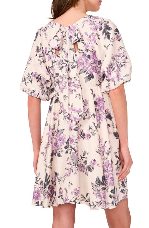 Cece Floral Babydoll Minidress In Multi