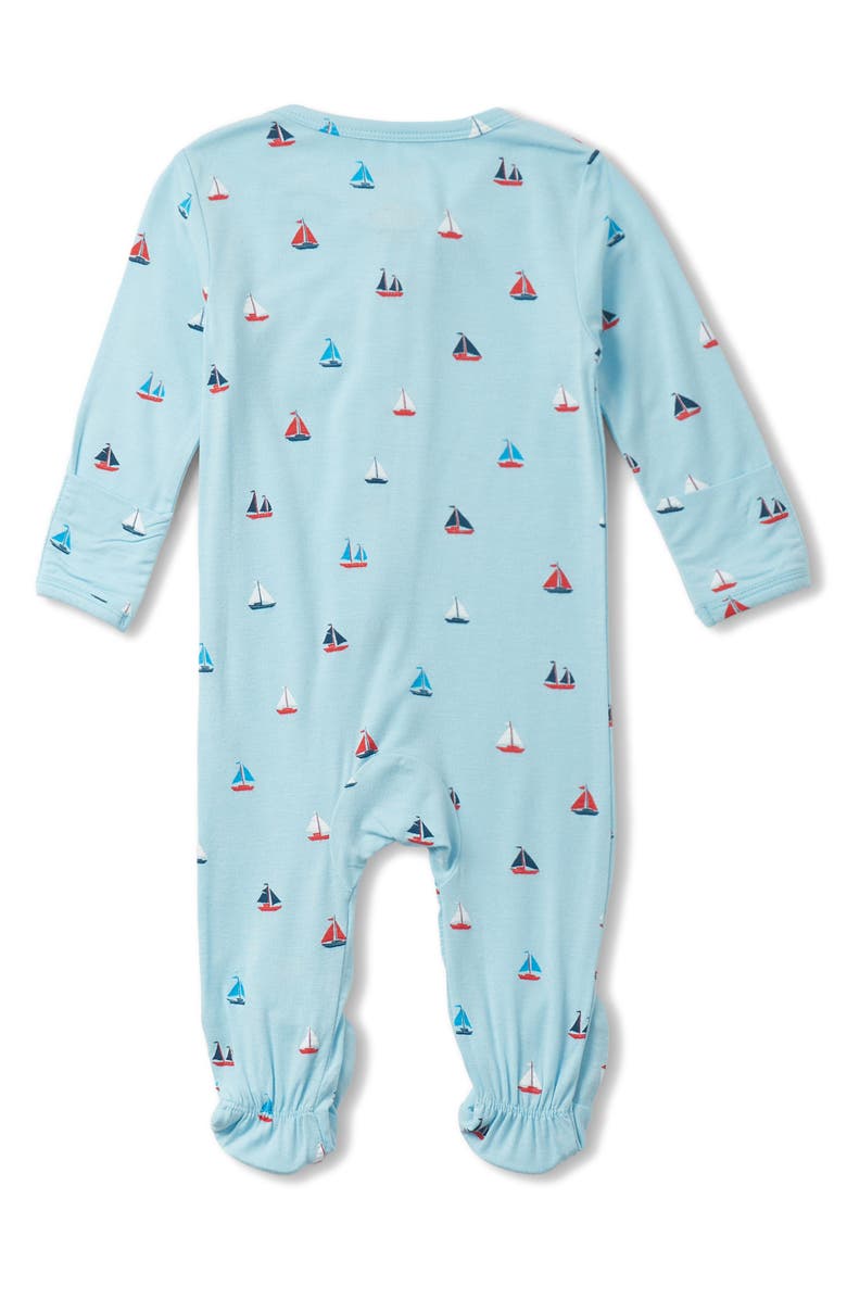 Hatley Tiny Sailboats Jersey Zip Footie, Alternate, color,