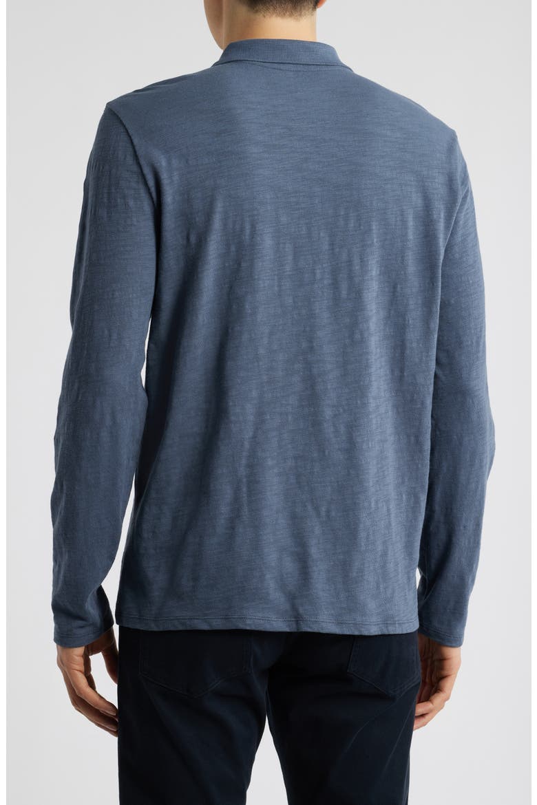 Slub Cotton Long Sleeve Polo, Alternate, color, VENICE BLUE
