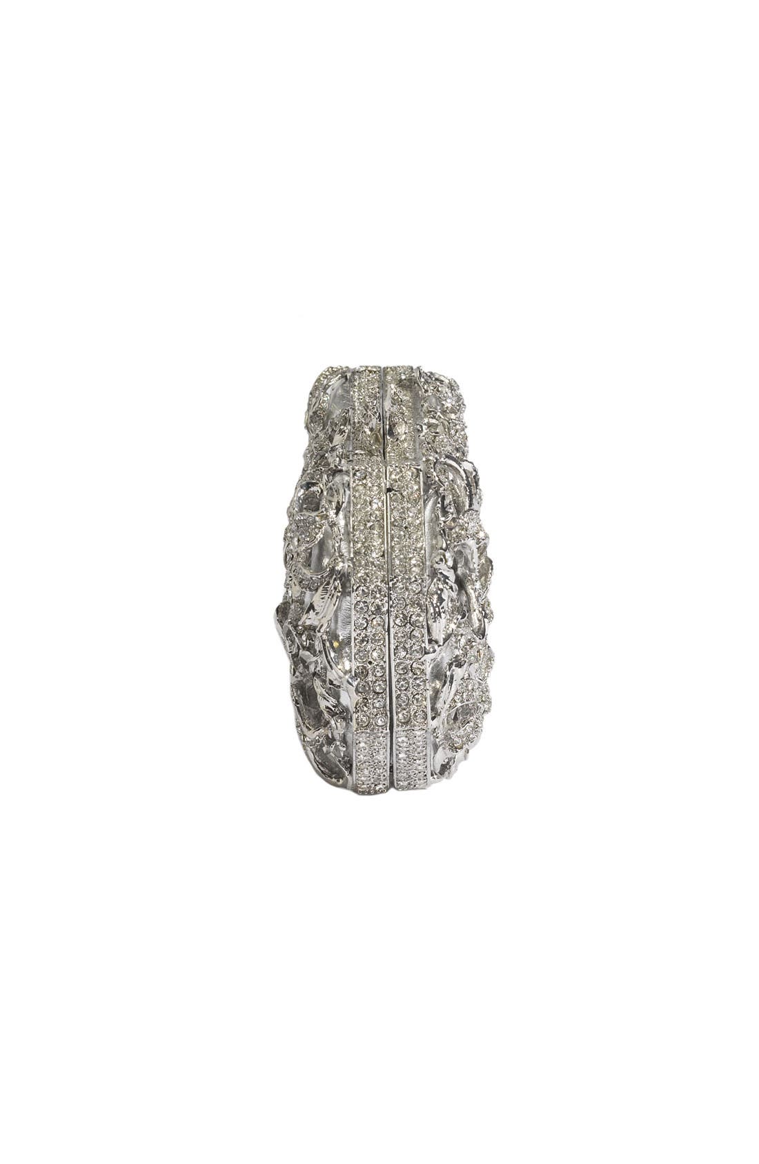 Tasha 'Crystal Floral' Clutch, Alternate, color, SILVER