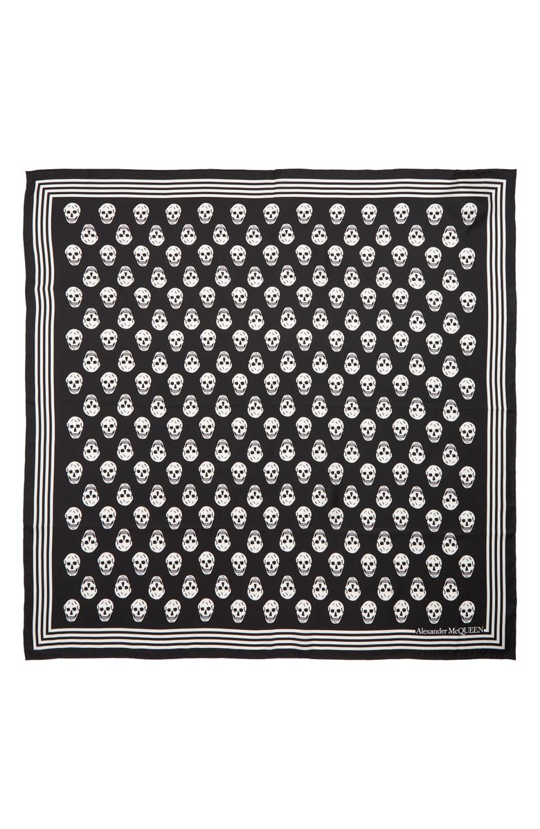 McQueen Alexander McQueen Biker Skull Silk Scarf, Main, color,