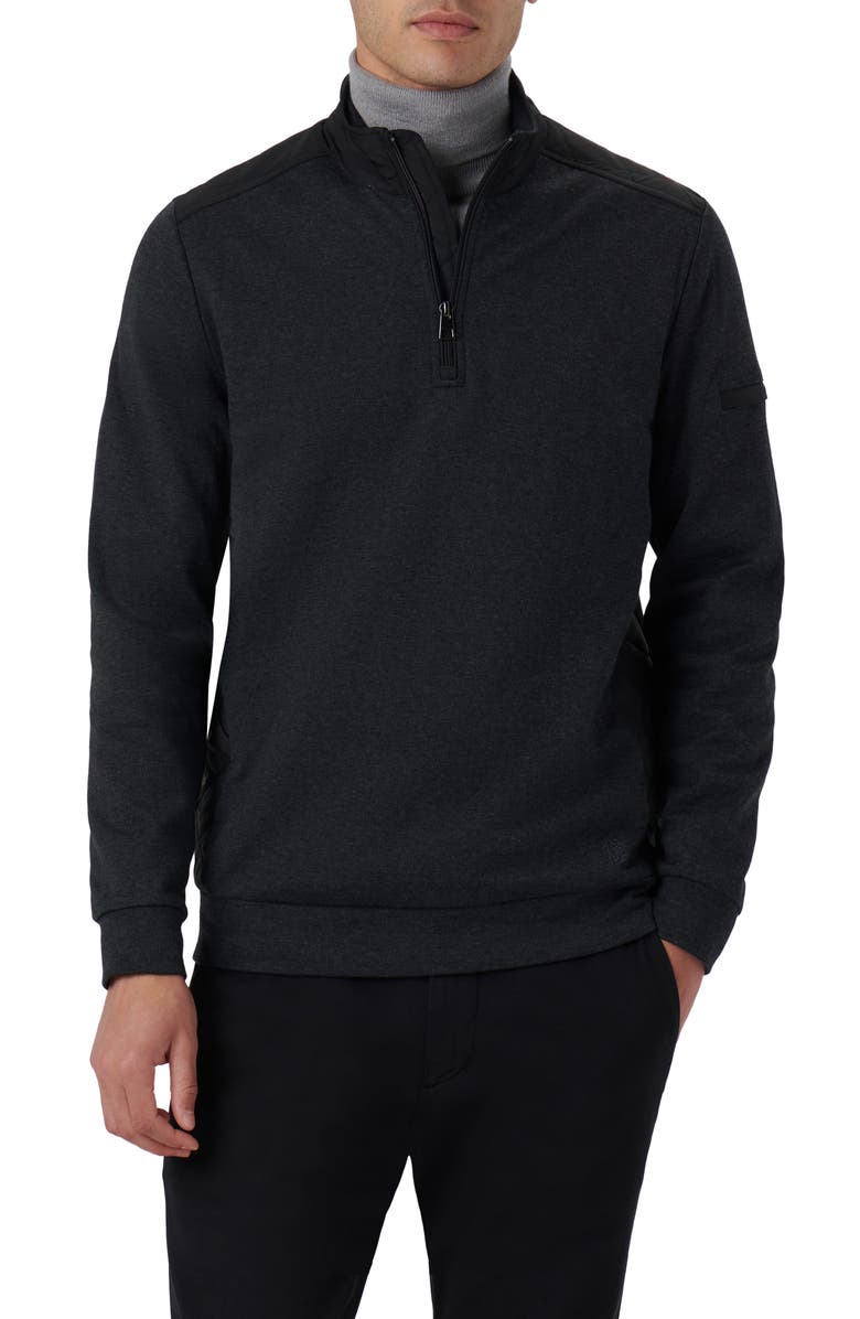 Bugatchi Quarter Zip Pullover, Main, color, 