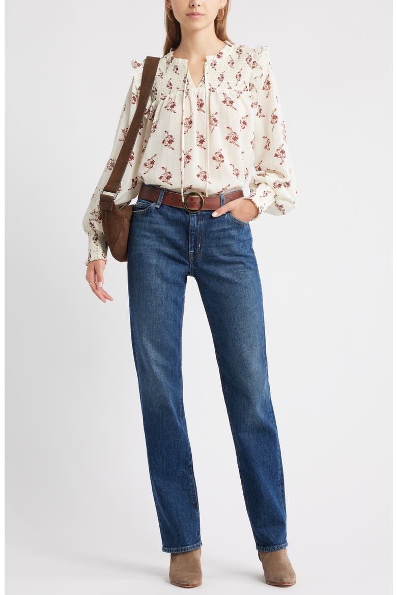 Mid Rise Straight Leg Jeans, Alternate, color, MEDIUM DARK WASH
