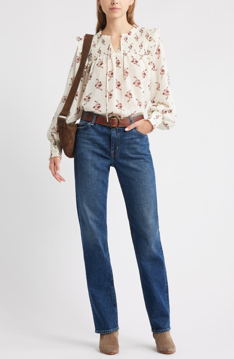 Treasure & Bond Mid Rise Straight Leg Jeans, Alternate, color, Medium Dark Wash