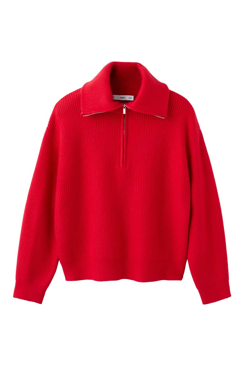 Half Zip Sweater, Alternate, color, RED